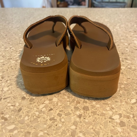 Yellow box Flatform Sandal Brown Bejeweled size 8 Leather upper - Picture 3 of 11